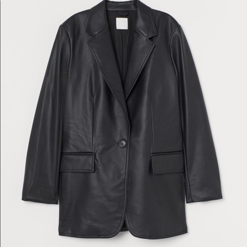 H&M Faux Leather Blazer